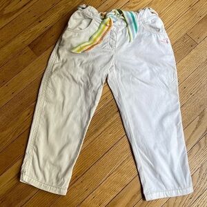 TRU TRUSSARDI  JUNIOR white pants with rainbow ribbon belt size 8 years